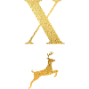 Buchstabe x Goldener Hirsch - Geschenkidee