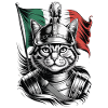 Cat Legionnaire with Italian Flag