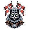 Wikingerkatze mit Helm
