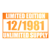 44e anniversaire Édition limitée - ꝏ Approvisionnement 12/1981