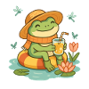 Summer Frog – Cozy Frog with Lemonade