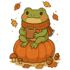 Autumn Frog – Cozy Frog with Pumpkin