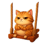 Grim Cat on Swing Cartoon Playground