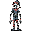 Creepy Christmas Zombie Skeleton Gnome Gothic