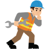 Construction site hero with wrench