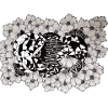 Black Flower Lines Pattern