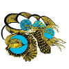 Koï doré avec cercles bleus