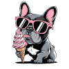 Französische Bulldogge Mit Eiscreme Und