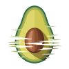 Avocado Glitch Graphic