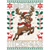 Christmas Reindeer Illustration - Red Nose, Moose
