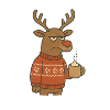 Rentier mit Becher