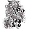 Monochrome flower lines