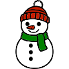 Cute snowman with hat & scarf