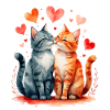 Cat Heart Togetherness
