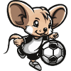 Maus Fußballheld Cartoon-Illustration