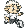 Sheep with Soccer Cartoon
