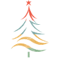 Bunter Weihnachtsbaum Pinselstriche