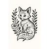 Renard en couronne florale
