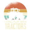 Retro Traktor Silhouette mit Schrift