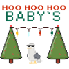 Pixel Christmas Bird with Fairy Lights