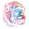 Singe Psychédélique Néon