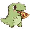 T-Rex eats pizza