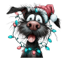 Christmas woofs with fairy lights