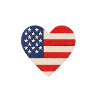 Heart American Flag Print