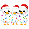 Duck Trio with Christmas Lights, Ducklins