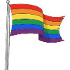Rainbow flag curvy tracks