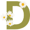 Letter d Green Daisies