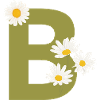 Letter b green daisies