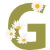 Letter g green daisies