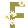 Letter f Green Daisies