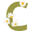 Letter c green daisies