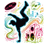 Breakdance Neon Style – Music & Street Art