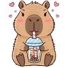Capybara Bubble Tea Kawaii