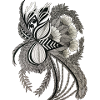 Monochrom Blumengeäst Ornament