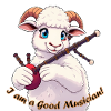 Sheep Musician Bagpipes Cartoon