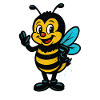 Cheerful Honeybee Cartoon Mascot
