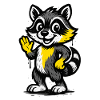 Fröhlicher Waschbär Winken