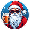 Weihnachtsmann mit Bier Frohe Weihnachten