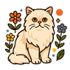 Chat persan en gloire florale