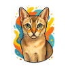Singapura Katze Farbexplosion