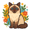 Ragdoll Cat with Flower Circle