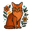 Chat somalien et fleurs