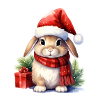 Lapin de Noël avec chapeau