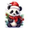 Süßer Weihnachtspanda mit Schal