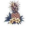 Tropical Pineapple Blossom Pattern