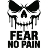 Fear No Pain Skull Gym Motivation